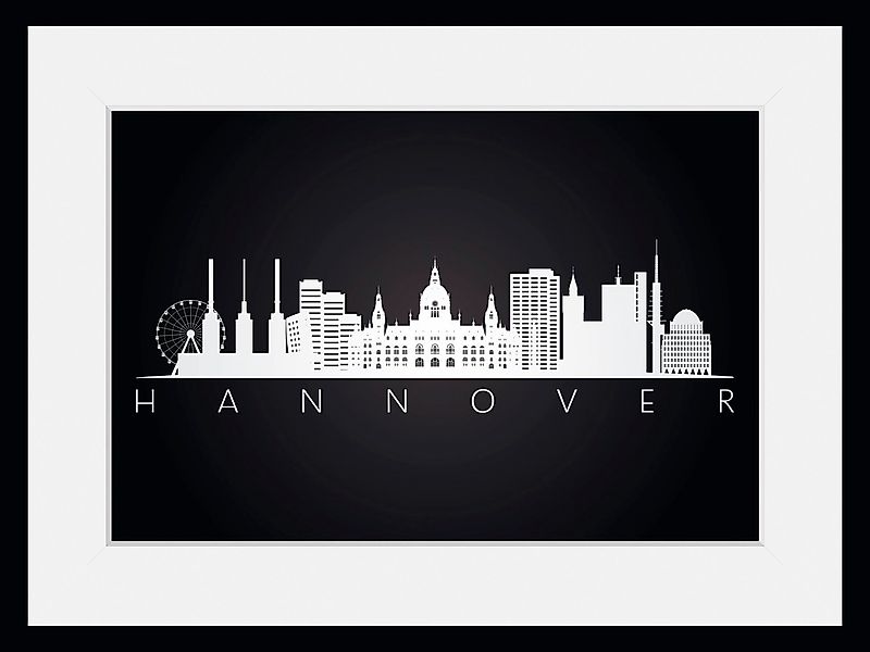 queence Bild »Hannover Skyline«, Städte-Stadt-Deutschland-Schwarz-Weiß-Gebä günstig online kaufen