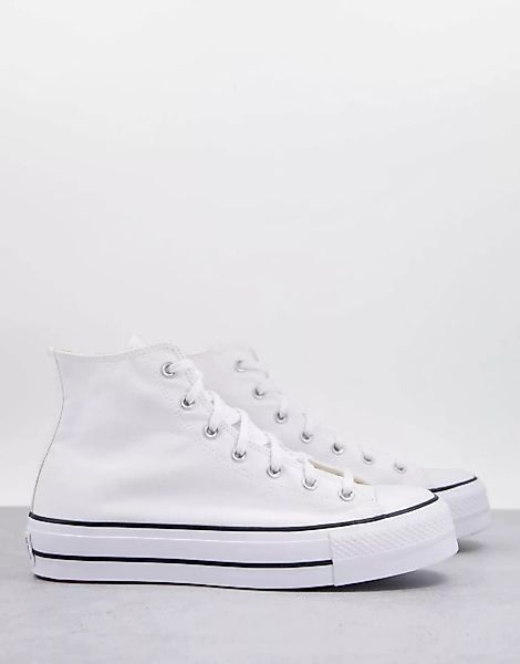 Converse – Chuck Taylor All Star Hi Lift – Sneaker in Weiß mit Schichtsohle günstig online kaufen