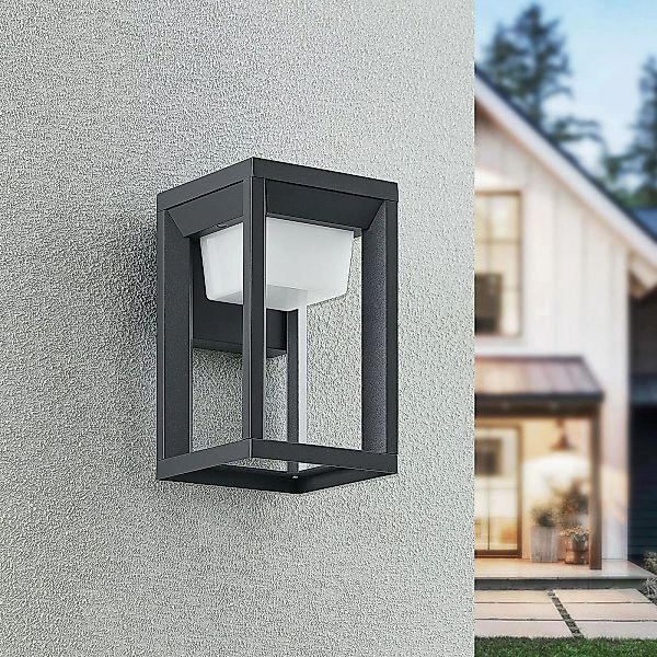 Prios LED-Außenwandlampe Gamion, anthrazit, Metall, IP54 günstig online kaufen