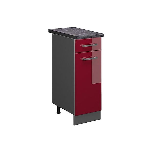 Vicco Küchenunterschrank R-Line Bordeaux Hochglanz/Anthrazit 30 cm AP Anthr günstig online kaufen