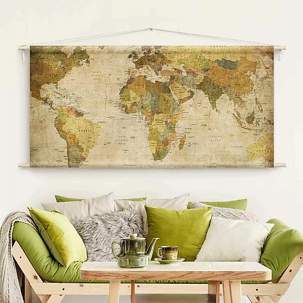 Wandteppich Weltkarte günstig online kaufen