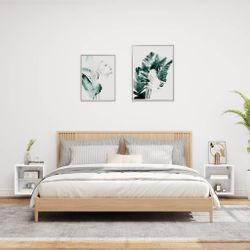 vidaXL TV-Wand Wand-Nachttische mit LED-Leuchten 2 günstig online kaufen