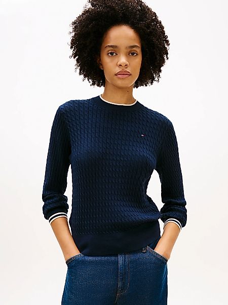 Tommy Hilfiger Rundhalspullover "CO CABLE C-NK LS SWEATER" günstig online kaufen