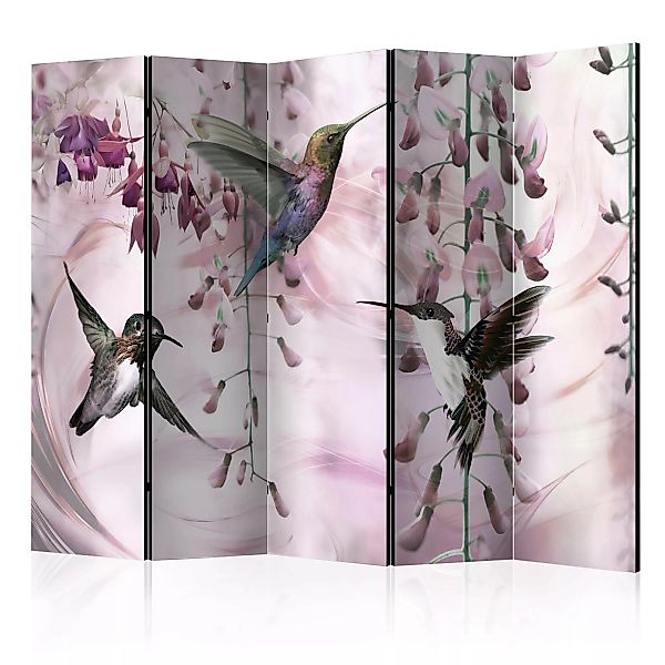 5-teiliges Paravent - Flying Hummingbirds (pink) Ii [room Dividers] günstig online kaufen