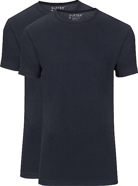 Slater 2er-Pack Basic Fit T-shirt Dunkelblau - Größe XXL günstig online kaufen