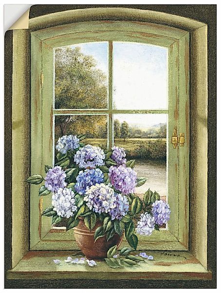 Artland Wandbild "Hortensien am Fenster", Arrangements, (1 St.), als Alubil günstig online kaufen