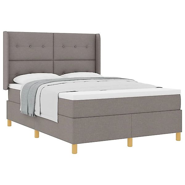 vidaXL Boxspringbett mit Matratze Taupe 140 x 190 cm Stoff 3341830 günstig online kaufen