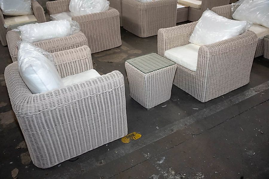 #HBM 2926: 2x Sessel Marbella + Beistelltisch Mandal (neu) 5mm-perlweiß günstig online kaufen