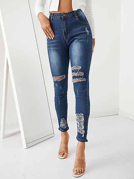 Casual Random Ripped Details Jeans günstig online kaufen