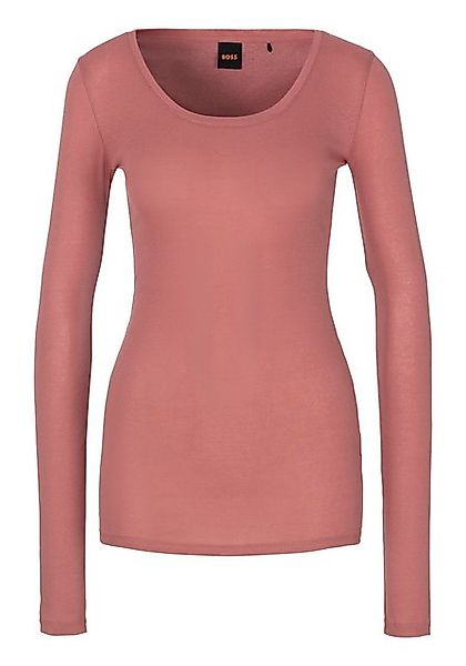BOSS ORANGE Langarmshirt Elayer Premium Damenmode mit tiefem Ausschnitt günstig online kaufen