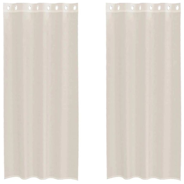 vidaXL Voile Vorhänge mit Ösen 2 Stk Creme 140x225 cm 4102073 günstig online kaufen