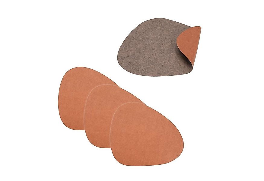 HTI-Living Platzset Tischset 4-teilig Cognac / Braun, (Set, 4-St., 4 Platzd günstig online kaufen