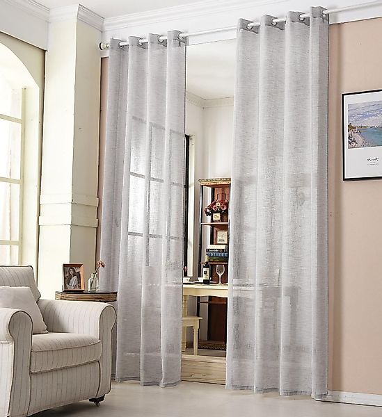 Woltu Gardine (2 St), Kräuselband, halbtransparent, günstig online kaufen