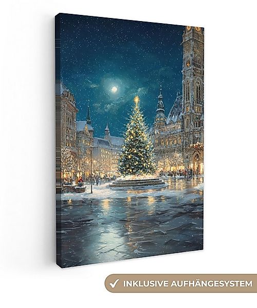 OneMillionCanvasses® Leinwandbild Heiligabend - Town Square - Mehrfarbig, F günstig online kaufen