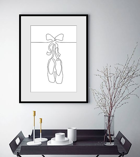 queence Bild »Prima Ballerina«, Sport-Kunst-Schwarz-Weiß-Schuhe-Schuh, (1 S günstig online kaufen