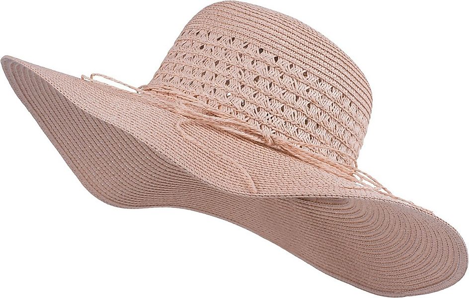 styleBREAKER Sonnenhut Großer Sonnenhut mit Hutband und Schleife Strohhut ( günstig online kaufen