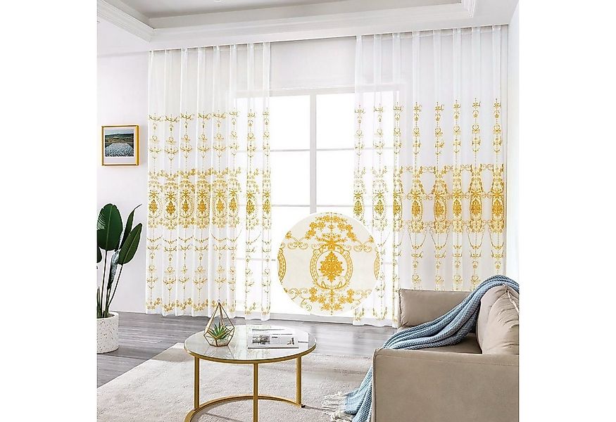 BYSURE Vorhang Blumen Stickerei Vorhänge (2 St), Ösen, transparent, Voile, günstig online kaufen