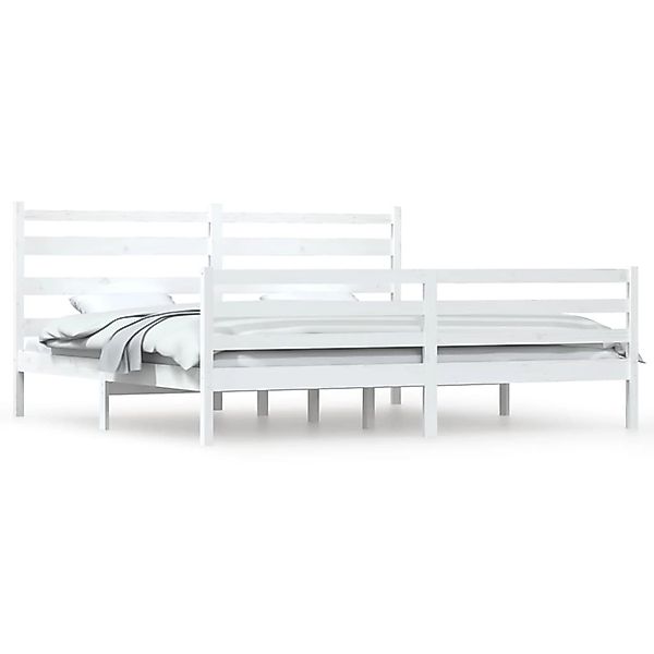 vidaXL Massivholzbett Kiefer 200x200 cm Weiß1083649 günstig online kaufen