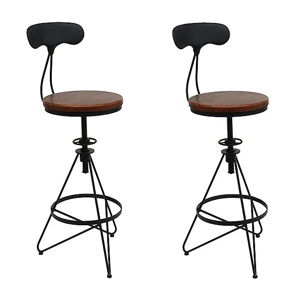 PROREGAL 2er-Set Barhocker Mit Lehne Sitzhöhe 64-83cm Höhenverstellbar Dreh günstig online kaufen