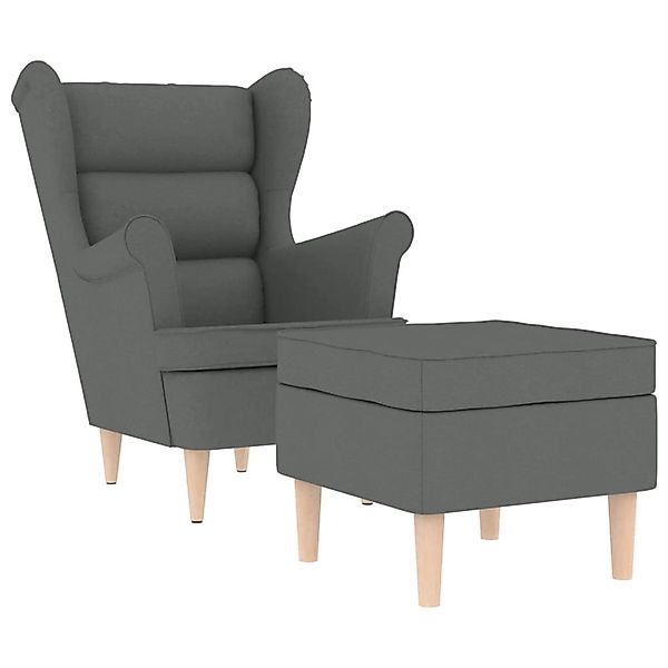 vidaXL Sessel mit Fußhocker Dunkelgrau Stoff 3307990 günstig online kaufen