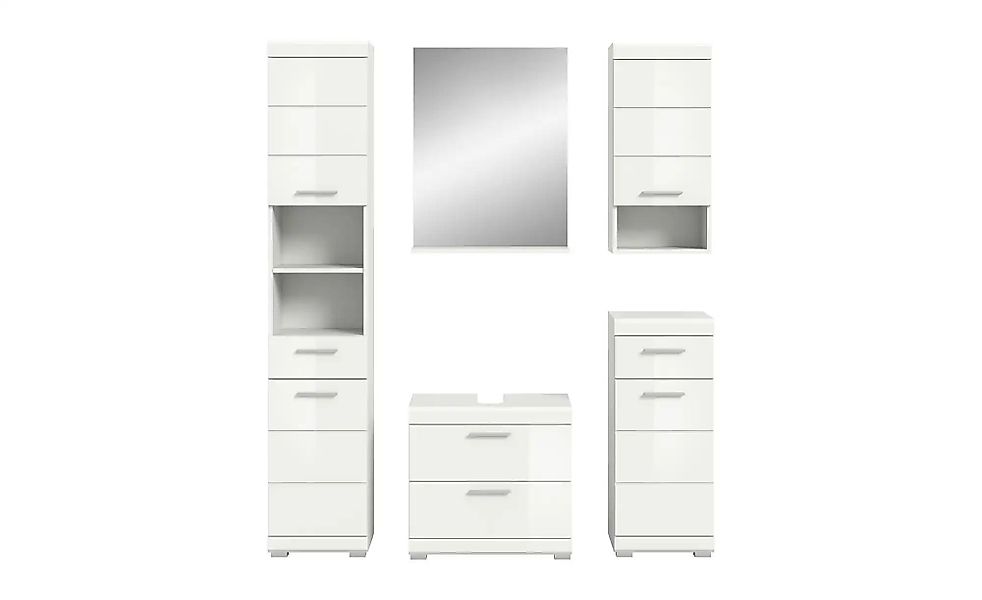 Badmöbel-Set SCHLOONSEE  5 teilig  bestehend aus: Hochschrank  WBU  Spiegel günstig online kaufen