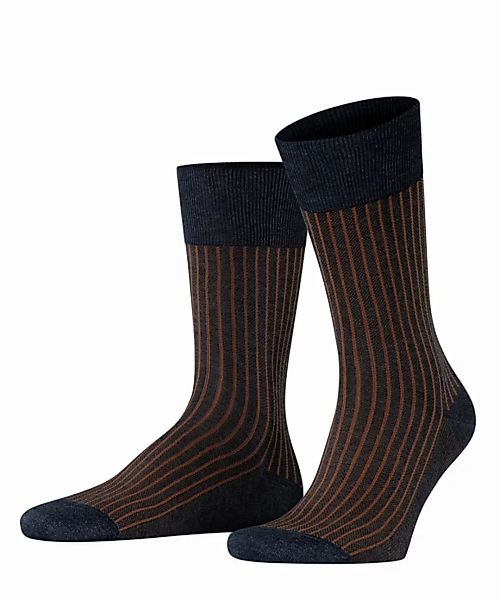FALKE Oxford Stripe Herren Socken, 45-46, Grau, Rippe, Baumwolle, 13379-309 günstig online kaufen