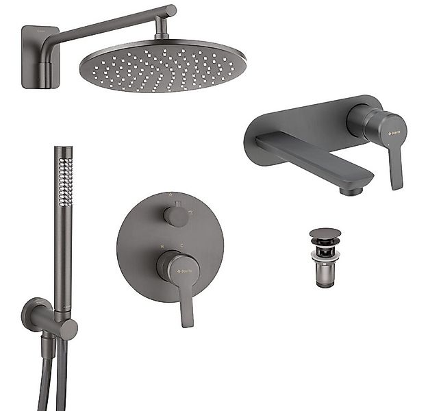 Lomadox Badarmatur DEANTE-30 Badezimmer Armaturen Set mit Handbrause und Re günstig online kaufen