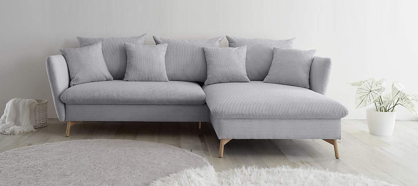 OTTO home Ecksofa »MERLE, 258 cm, L-Form, traumhafter Cord,« mit Bettfunkti günstig online kaufen