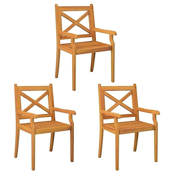 vidaXL Garten-Essstühle 3 Stk Massivholz Akazie 310306 günstig online kaufen