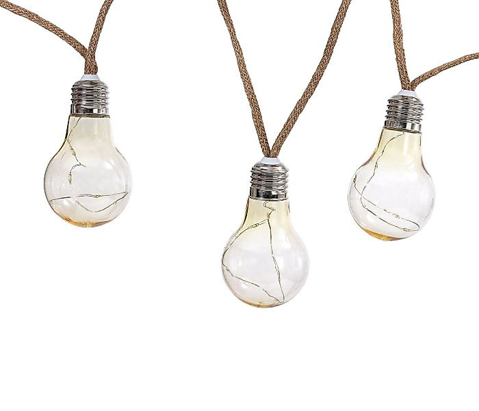 Dehner LED Solarleuchte Lichterkette Manaus, mit 10 warmweißen Glühbirnen, günstig online kaufen