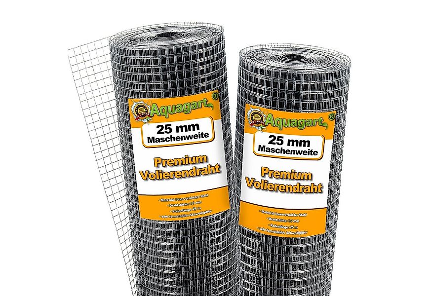 Aquagart Volierendraht 25m x 1m Volierendraht Schweissgitter Drahtgeflecht günstig online kaufen