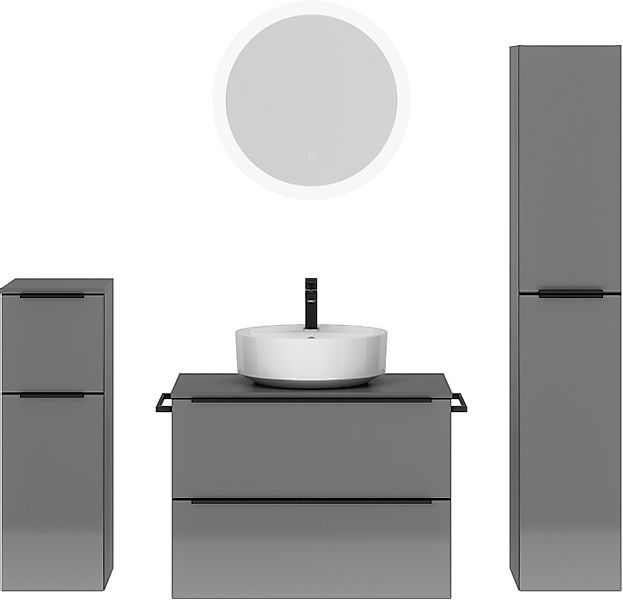 nobilia® Badmöbel-Set »Alvene«, (4 St., vormontiert, mit Soft-Close), Hochg günstig online kaufen