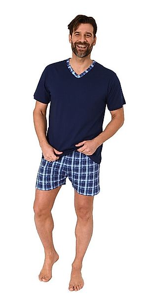 Normann Pyjama Normann Herren kurzarm Schlafanzug Shorty Pyjama Hose in Kar günstig online kaufen