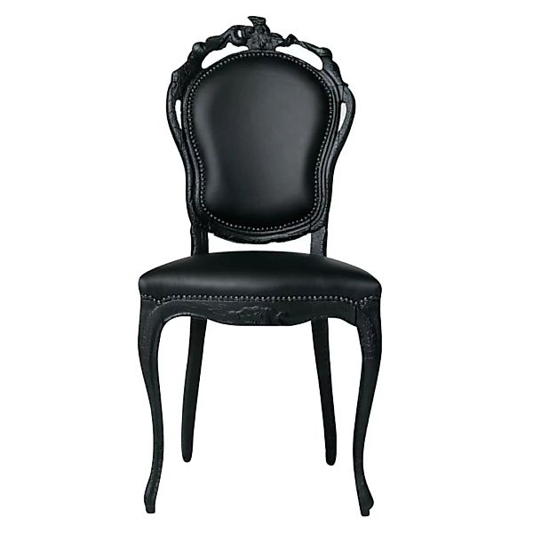 Moooi - Smoke Dining Chair Stuhl - schwarz/Leder günstig online kaufen