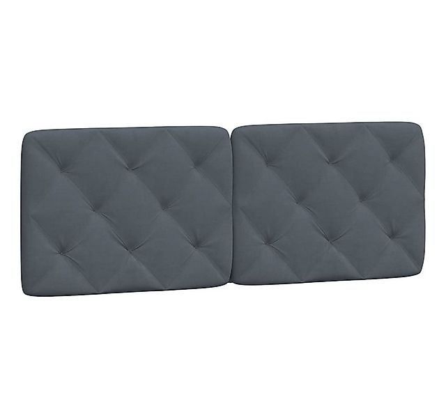 vidaXL Bett Kopfteil-Kissen Dunkelgrau 140 cm Samt (1-tlg) günstig online kaufen