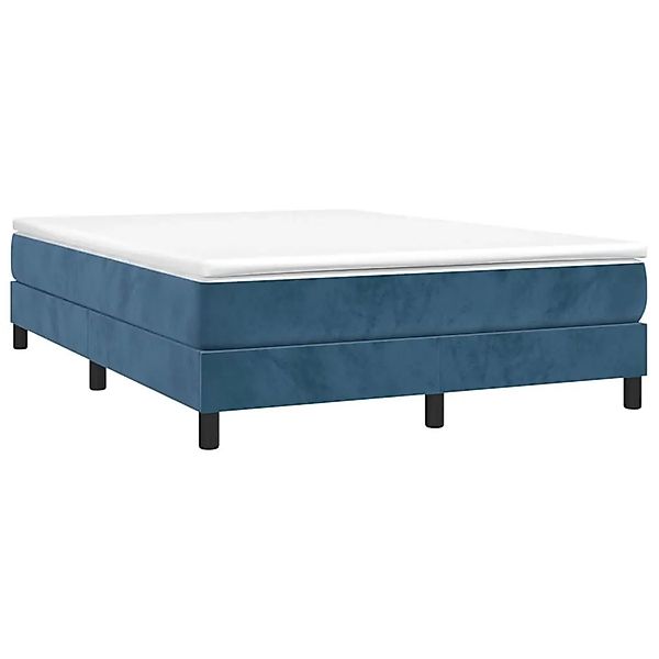 vidaXL Boxspringbett mit Matratze Dunkelblau 140x190 cm Samt 3144331 günstig online kaufen