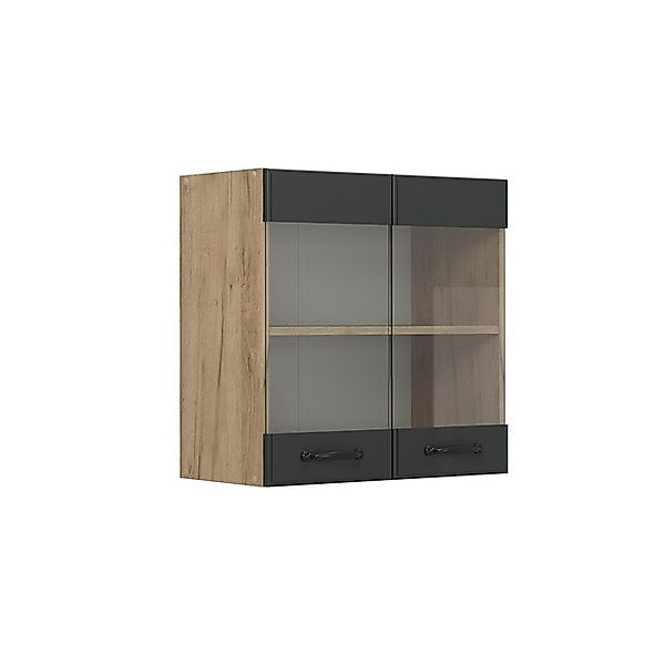 Vicco Glashängeschrank R-Line, Anthrazit Landhaus/Goldkraft Eiche, 60 cm günstig online kaufen