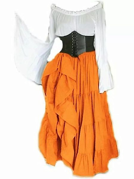 KIKI A-Linien-Kleid Damen-Retro-Mittelalter Kleid mit Glockenärmeln, Gothic günstig online kaufen