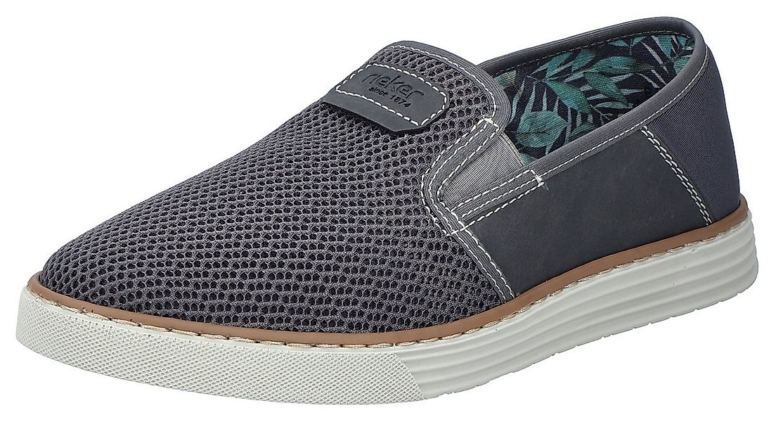 Rieker Slipper Espadrilles, Sommerschuh mit kontrastfarbenen Ziernähten günstig online kaufen