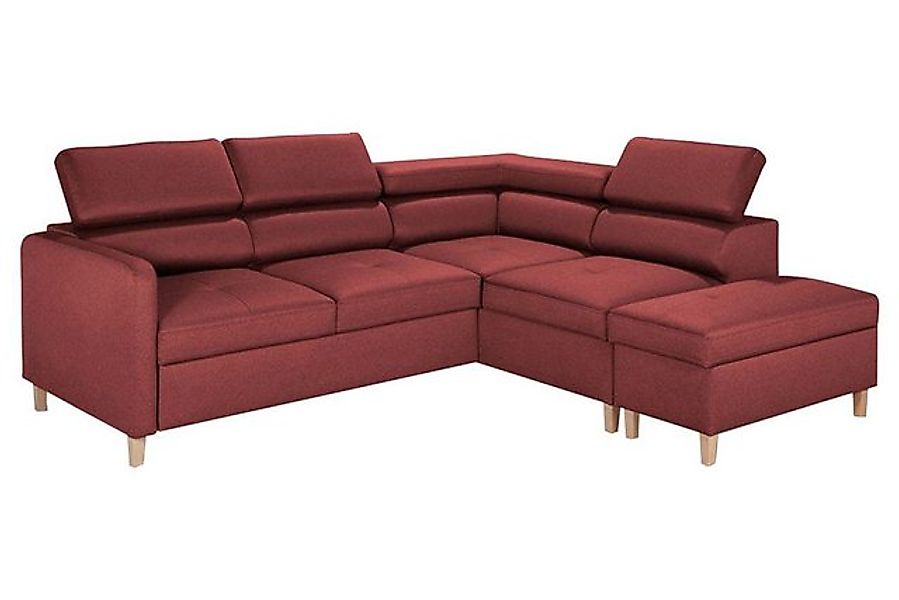 JVmoebel Ecksofa Ecksofa L-Form Bettfunktion Couch Design Polster Textil, M günstig online kaufen