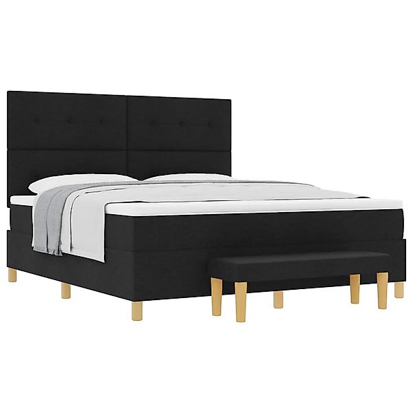 vidaXL Boxspringbett mit Matratze Schwarz 180 x 200 cm Stoff 3344319 günstig online kaufen