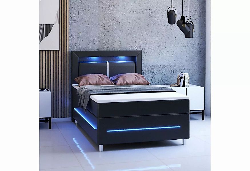 Juskys Boxspringbett Norfolk, 120 x 200 cm, Bett mit Federkernmatratze, Top günstig online kaufen