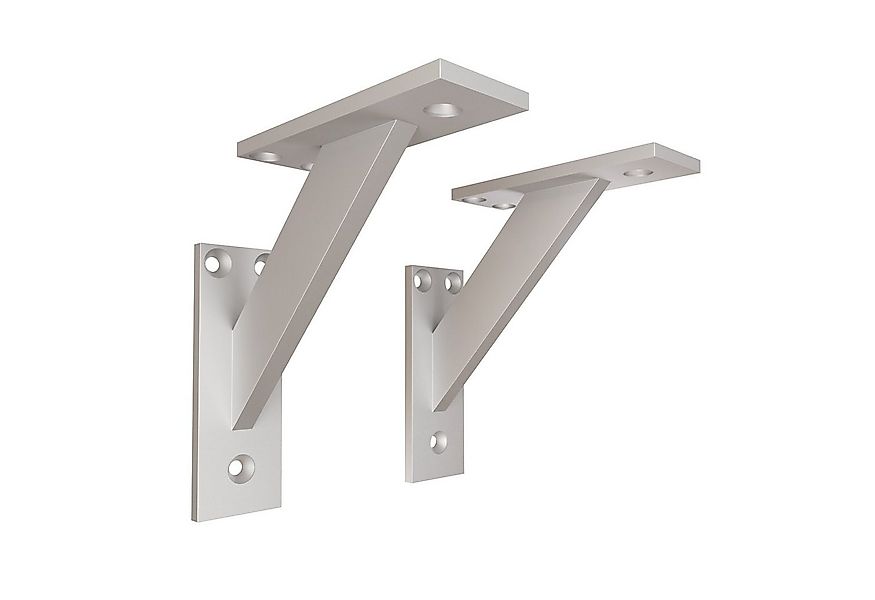 sossai® Wandregalhalter 2er Set FSHR Design Regalträger in Silber, 2-tlg. günstig online kaufen