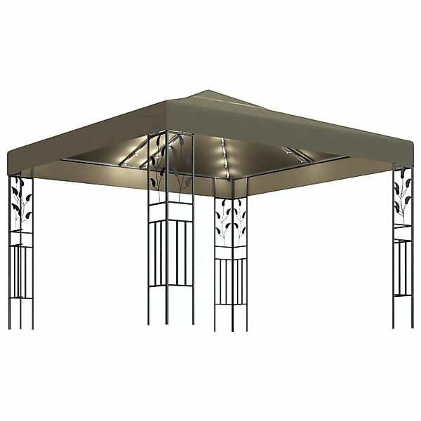 Pavillon Mit Lichterketten 3x3 M Taupe 180 G/m² günstig online kaufen