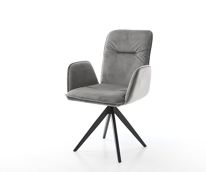 DELIFE Polsterstuhl Vinja-Flex, Kreuzgestell kantig Schwarz Mikrofaser Taup günstig online kaufen