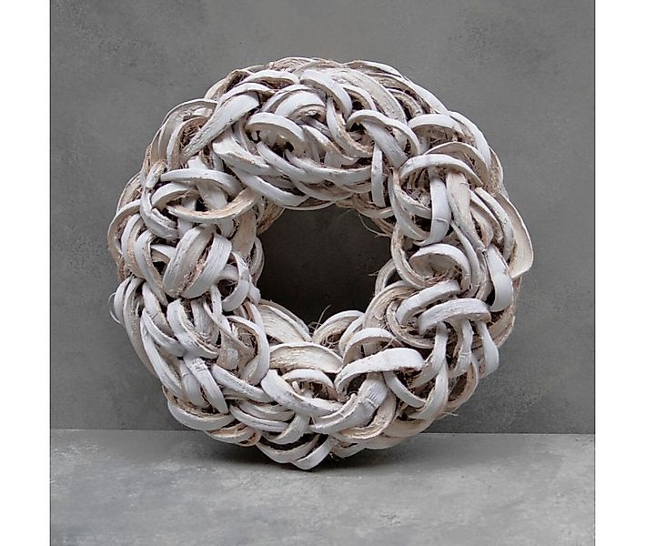 Couronne Dekokranz Deko Kranz Tür Kokos Naturmaterialien Weiß Modern 40 cm günstig online kaufen