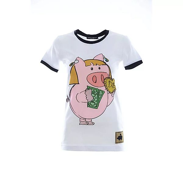 Dolce & Gabbana Little Pig Kurzärmeliges T-shirt 40 White günstig online kaufen