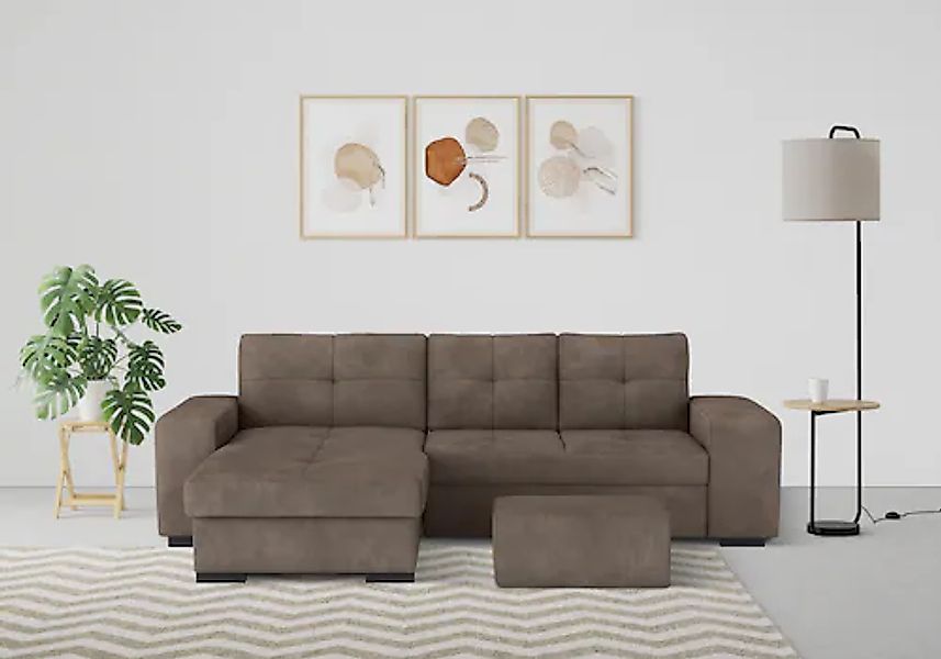 COTTA Ecksofa »Mattina L-Form«, mit Hocker, wahlweise mit Bettfunktion & Be günstig online kaufen