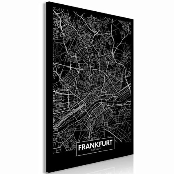artgeist Wandbild Dark Map of Frankfurt (1 Part) Vertical schwarz/weiß Gr. günstig online kaufen