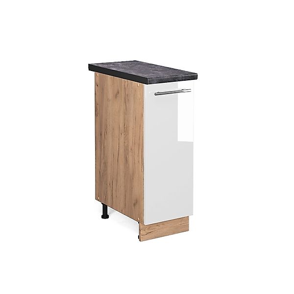 Vicco Apothekerschrank Fame-Line Weiß Hochglanz/Goldkraft Eiche 30 cm AP An günstig online kaufen